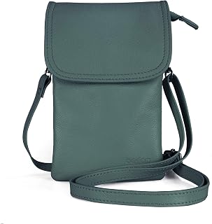befen Small Women Genuine Leather Crossbody Bag, Mobile Phone Case for Women with Long Strap and Key Ring for Phone Under 6.5 Inches