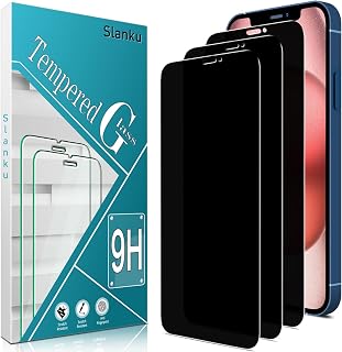 Slanku 3 Pack Privacy Screen Protector for iPhone 12 Pro Max Tempered Glass