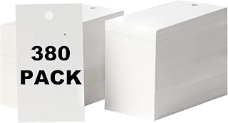 380 Pack Earring Cards - Earring Display Cards - Display Earring Card - Bulk Custom Cards For Earring Display - Hanging Earrings - 2 x 3.5 Inches - White (Pack of 380)