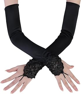 BABEYOND Elegant Women's Long Gloves Satin Bride, Elbow, Dance Gloves Accessories 20s