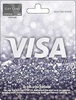 Visa Physical Gift Card $50 (plus $4.95 Purchase Fee)
