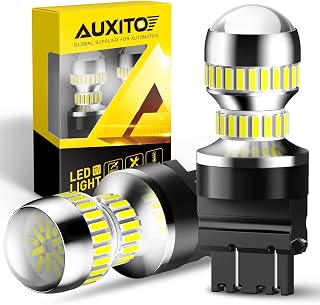 AUXITO 3157 LED Bulb White Reverse Lights, Super Bright 4157 3156 LED Reverse Light Bulbs 3056 3057 3047 4057 3457 4114 LED Car Accessories for Backup Tail Brake DRL Signal Parking Lights, Pack of 2