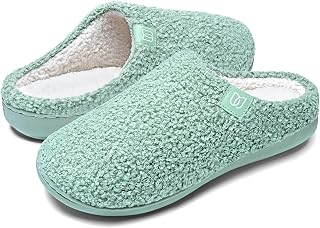 WateLves Women's Slippers with Memory Foam Non-Slip Winter Warm Faux Fur Slippers Soft Flat Plush Slippers in Autumn and Winter for Indoor and Outdoor Use