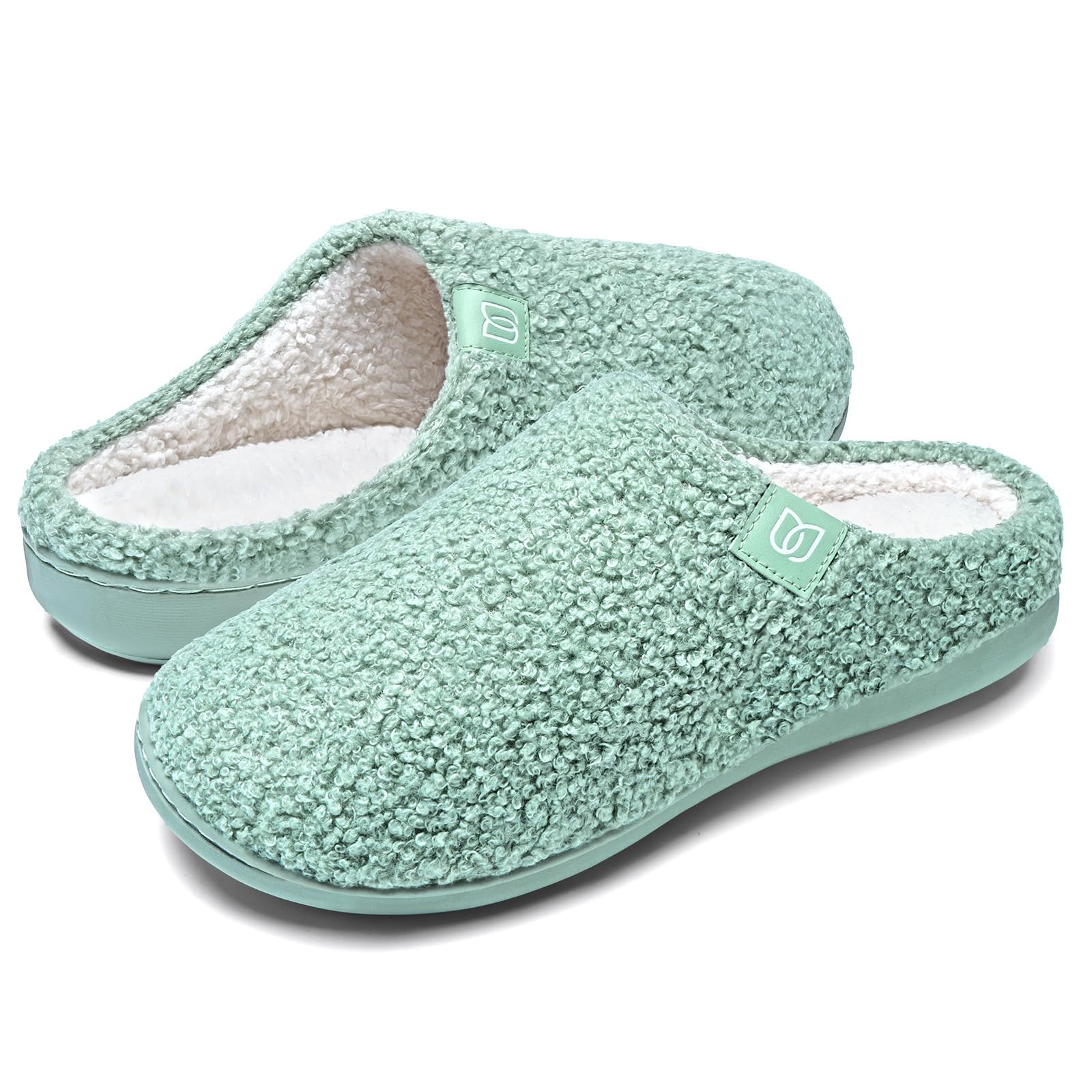 WateLves Women's Slippers with Memory Foam Non-Slip Winter Warm Faux Fur Slipper