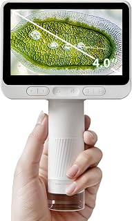 4.0" Microscope for Kids, Handheld Miniscope, 1600X Portable Kids Digital Mini Pocket Microscope for Boys Girls, Educational Science Kit Toys
