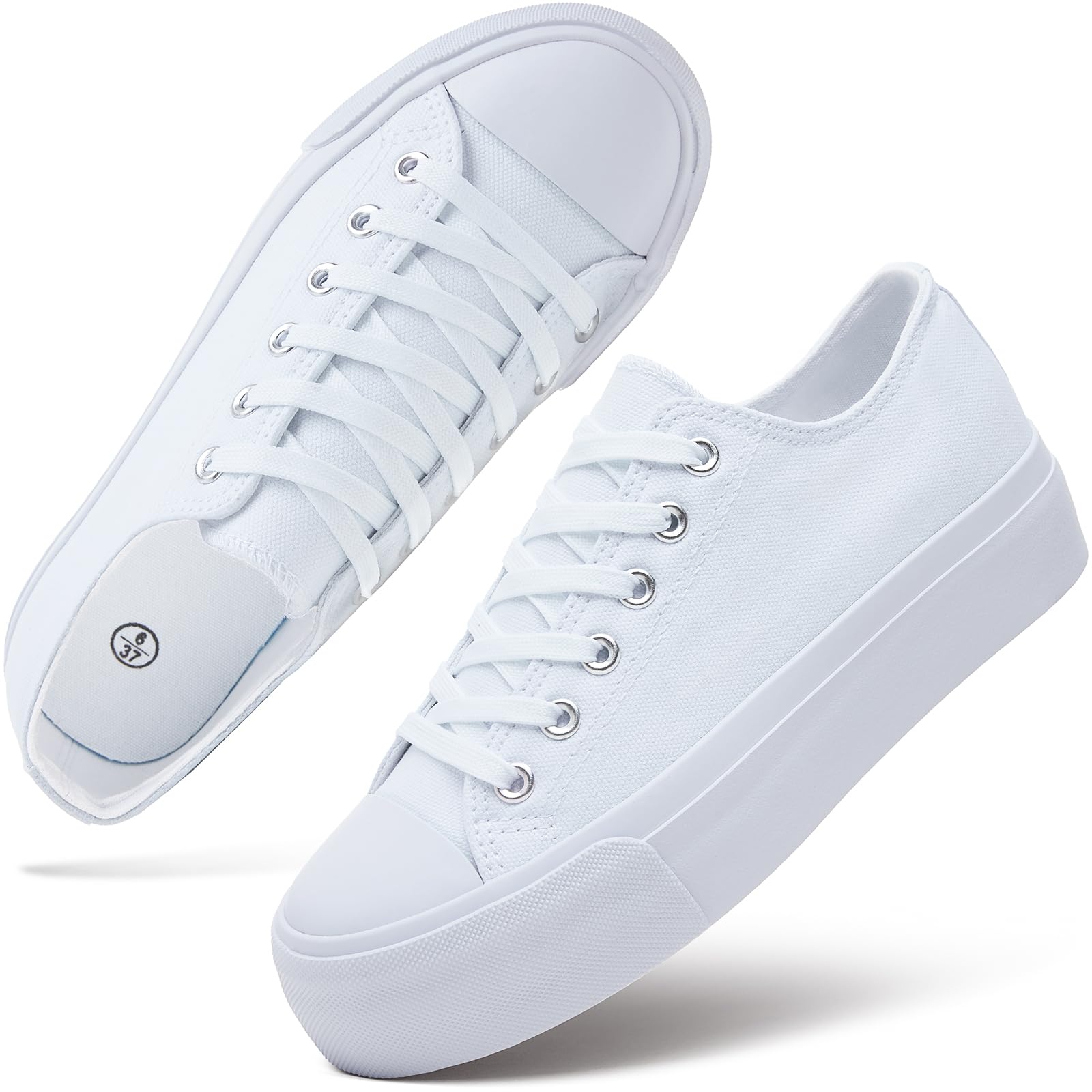 hash bubbie Womens Platform Canvas Sneakers Tennis Shoes