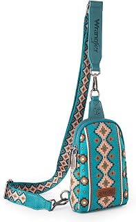 Wrangler Aztec Sling Bag Southwest Crossbody Bags Trendy Chest Bag