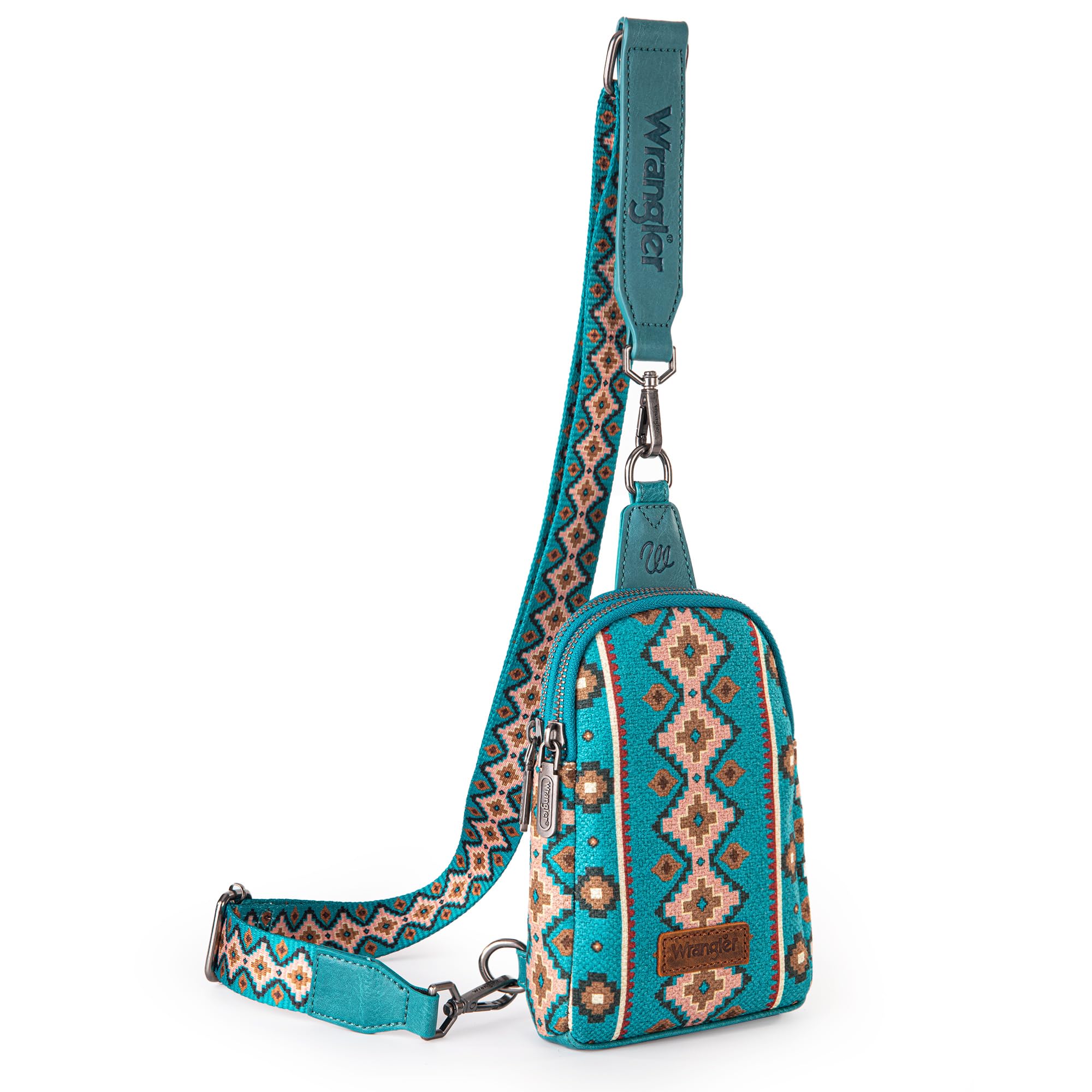 Wrangler Aztec Sling Bag Southwest Crossbody Bags Trendy Chest Bag