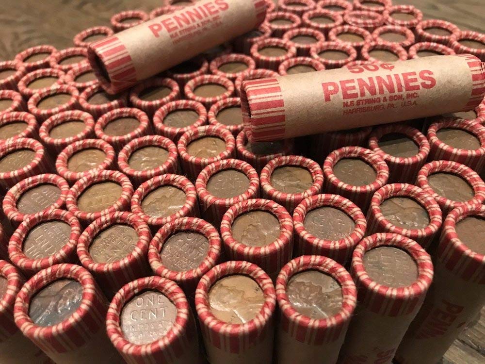 50 Wheat Pennies (Unsearched Shotgun Roll) - Mixed Years Circulated Good or Bett