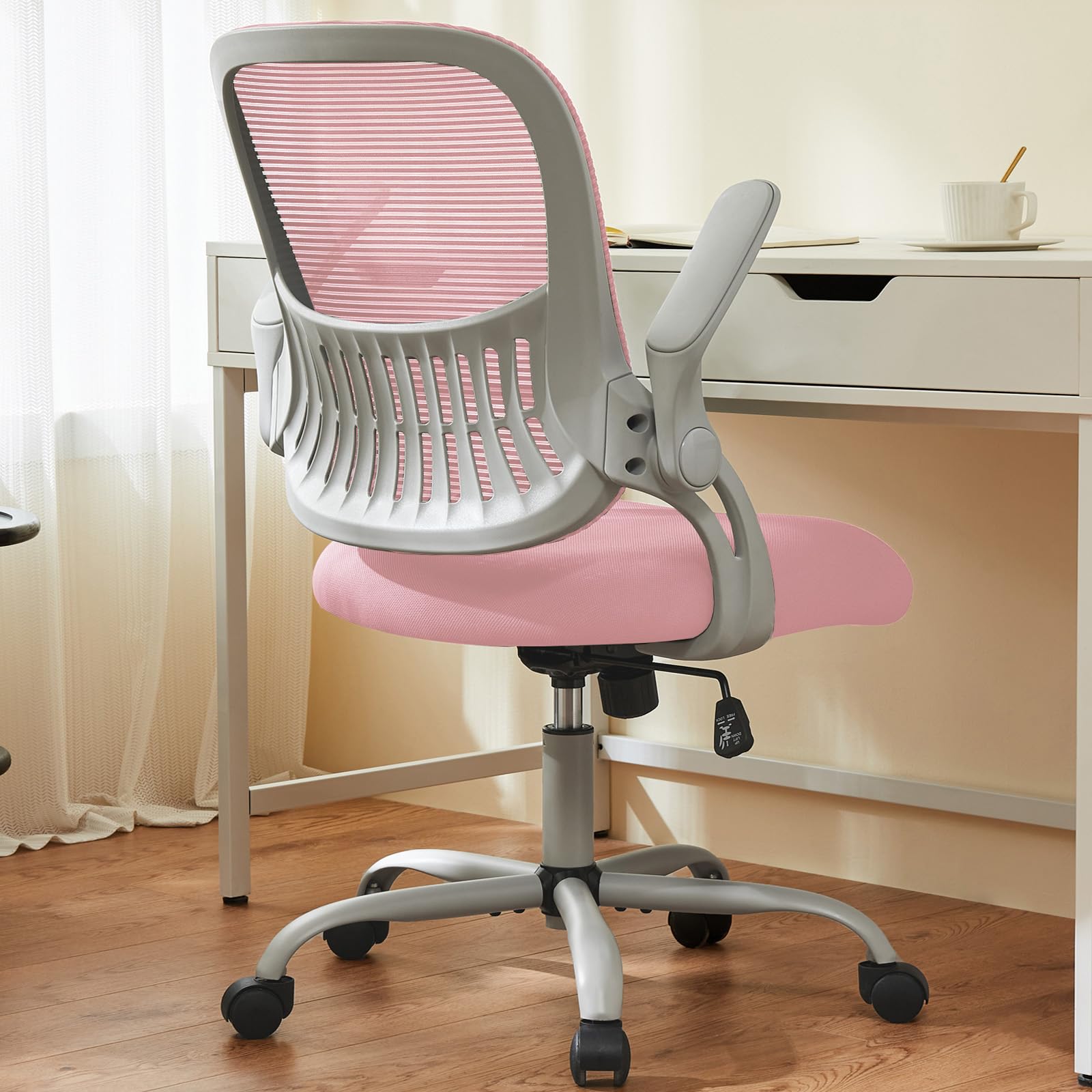 Sweetcrispy Office Computer Desk Chair, Ergonomic Mid-Back Mesh Rolling Work Swi