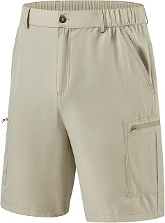 yuyangdpb Pantalones cortos de senderismo tipo cargo para hombre, de secado rápido, ligeros, transpirables, con 5 bolsillos con cremallera