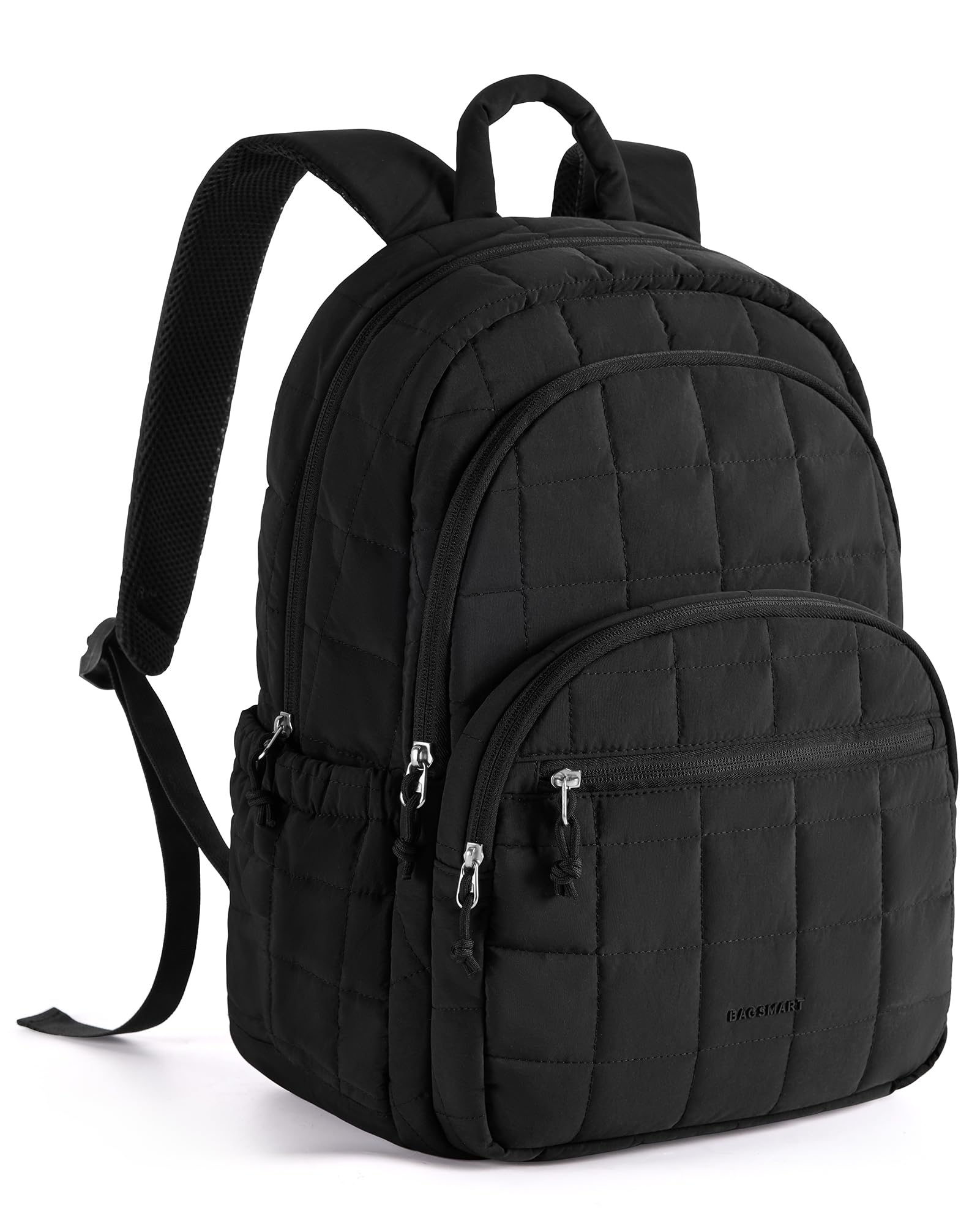 BAGSMART Travel Backpack for Women, 15.6" College Laptop Backpack, Black | Fits 