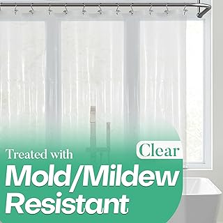 Mrs Awesome Clear Shower Curtain Liner with 3 Magnets, 72x72 | 12 Rustproof Grommets, Premium Flexible Sturdy Plastic Shower Curtain for Bathroom Lightweight, Waterproof,72W x 72H