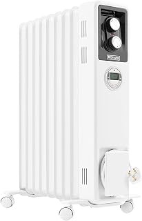 Dimplex ECR20TIE Oil Free Portable Radiator, 2kW Electric Heater, Timer | Energy-saving, Fast Heat Up. 3 heat settings, thermostat, castors, timer, overheat and safety shut off protection