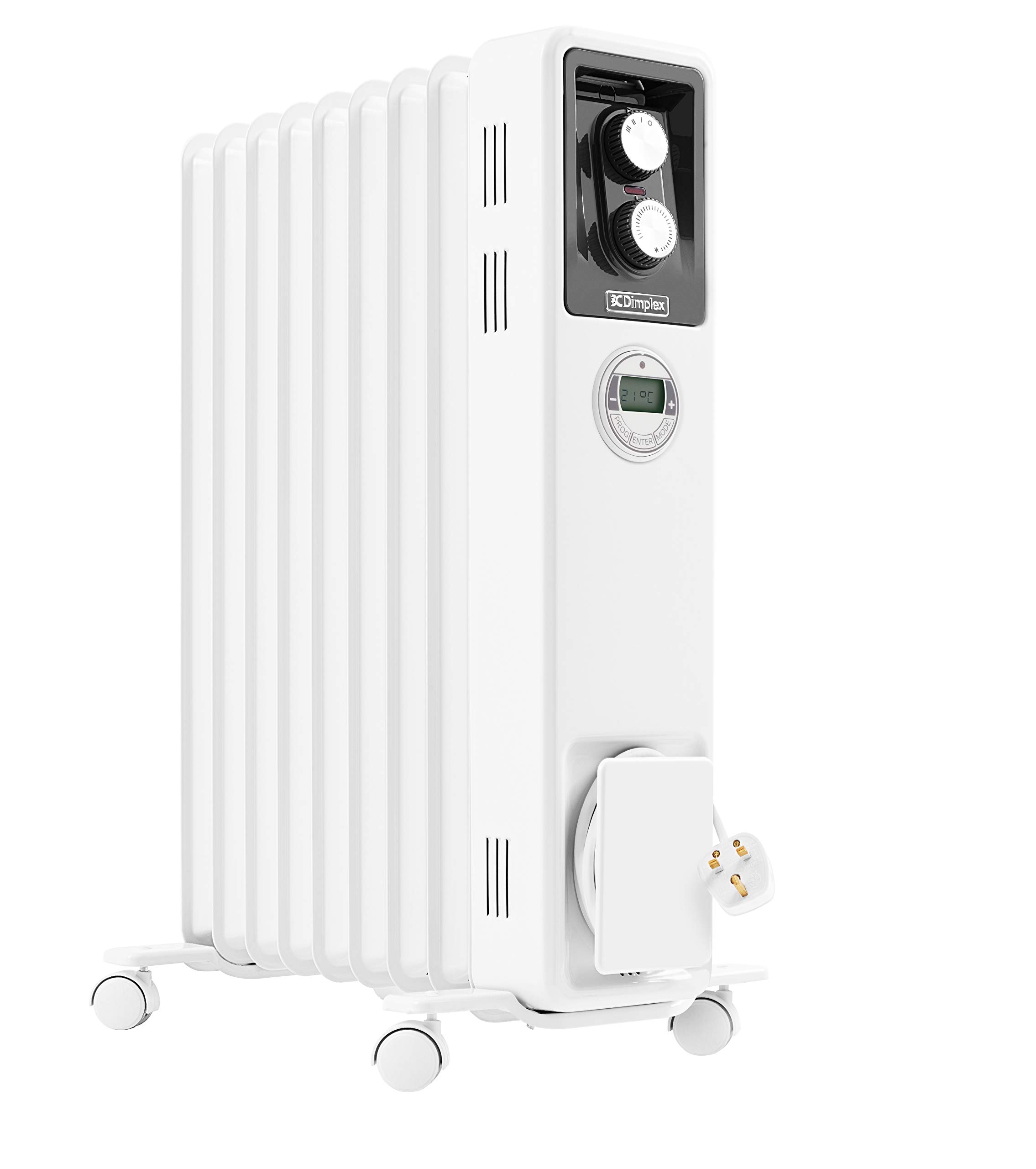 Dimplex ECR20TIE Oil Free Portable Radiator, 2kW Electric Heater, Timer | Energy