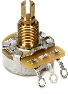 Fender 500K, Split Shaft Potentiometer for Volume or Tone | Genuine Fender 500kΩ Replacement Potentiometer Snap Button Compatible