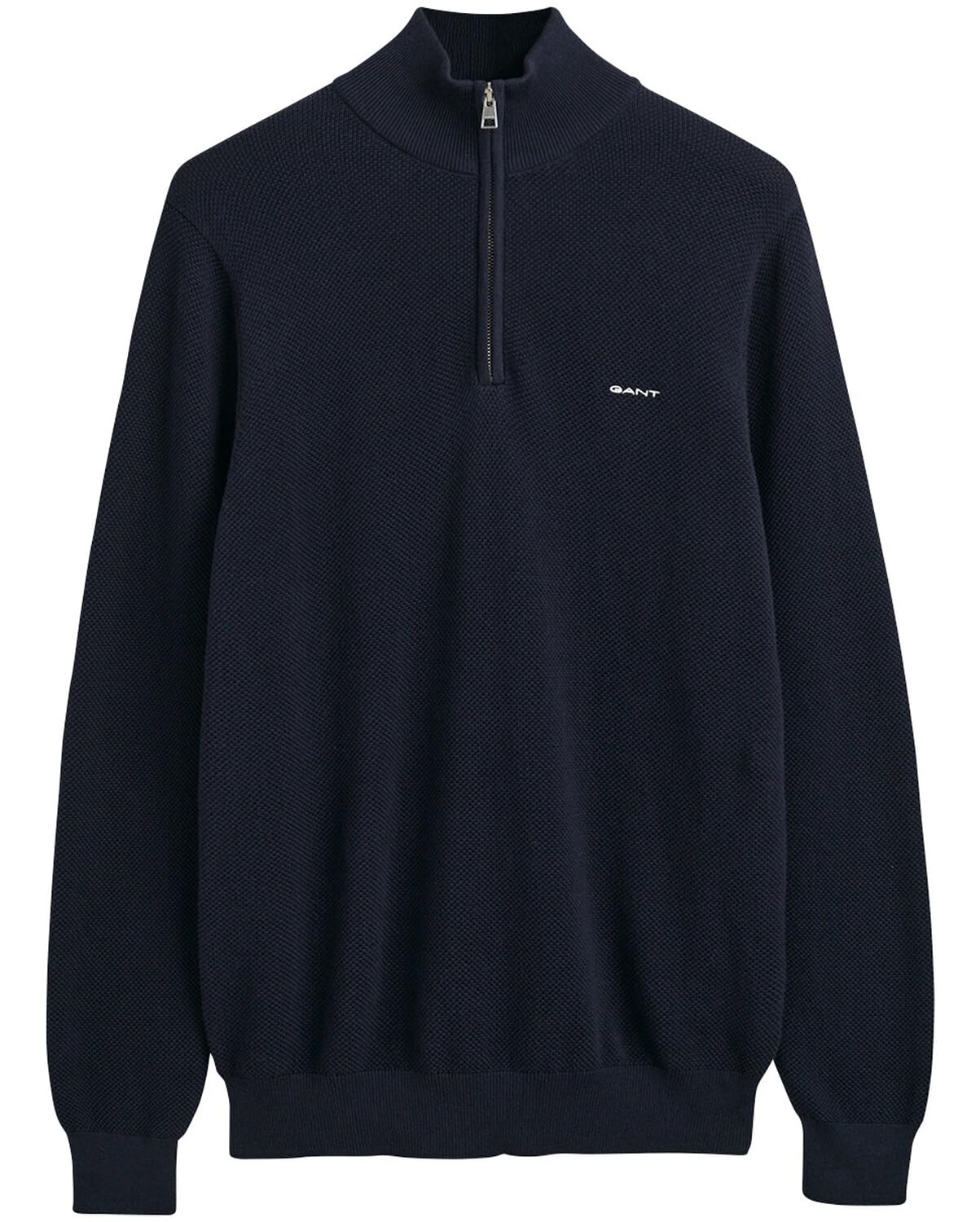 GANT Men's Casual Cotton Half Zip Pullover (Pack of 1), Evening Blue, M