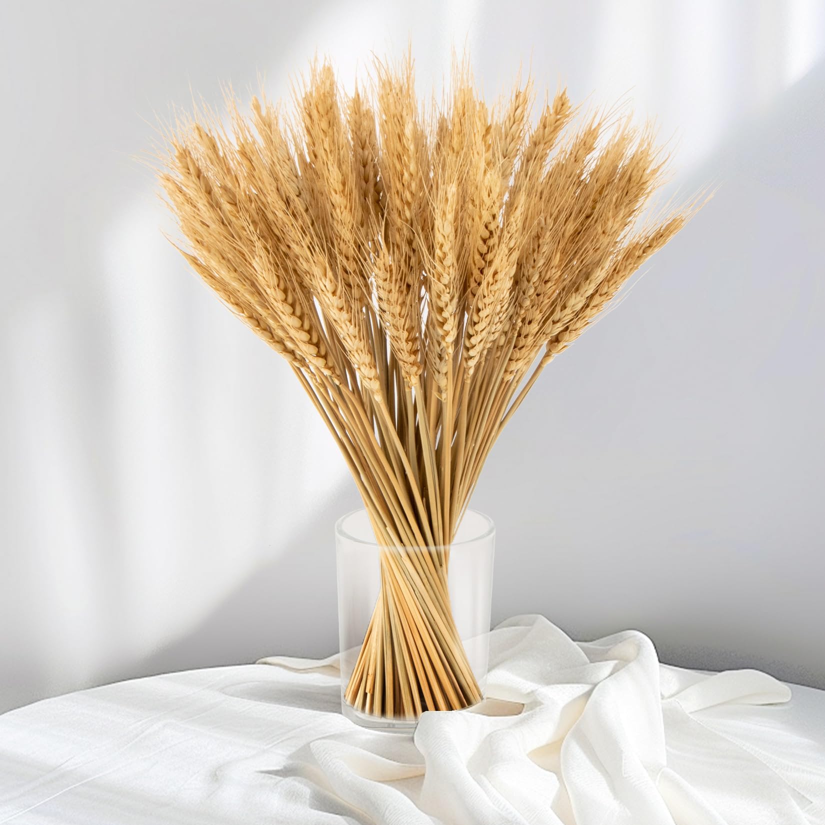 Sukh 100 Stems Dried Wheat Stalks - Boho Fall Decor for Home & Wedding | Natural