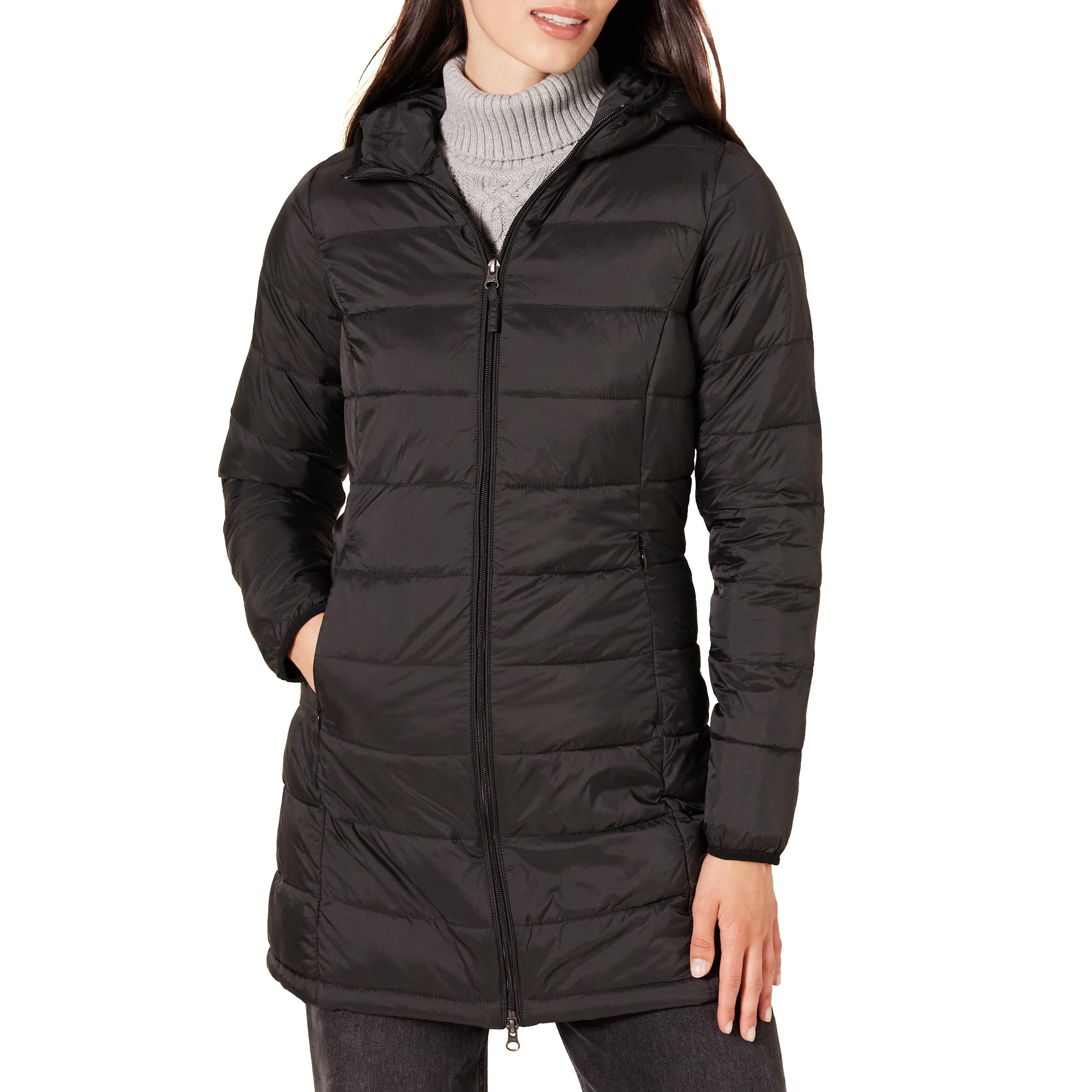 Amazon Essentials Women's Lightweight Water-Resistant Packable Hooded Puffer Coa