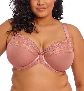 Elomi Teagan Women's Underwire Plunge Bra with V-Neck, Transparent