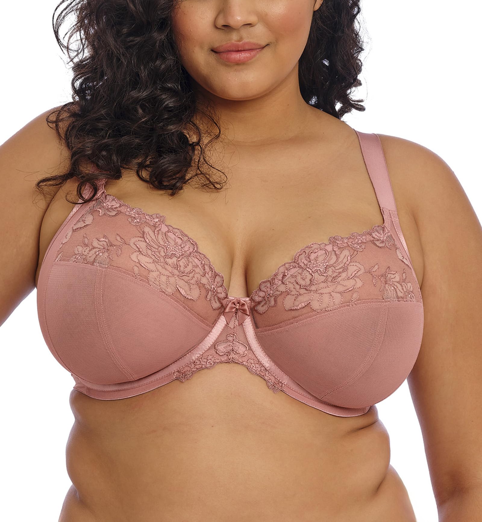 Elomi Teagan Women's Underwire Plunge Bra with V-Neck, Transparent