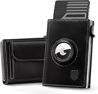 DODENSHA® Airtag Wallet Herren mit XL Münzfach I MagSnap Kartenetui Herren I Smart Airtag Wallet für 10+ Karten I Geldbörse Herren mit RFID Schutz I Portmonee Herren mit AirTag* Fach I Grau Silber
