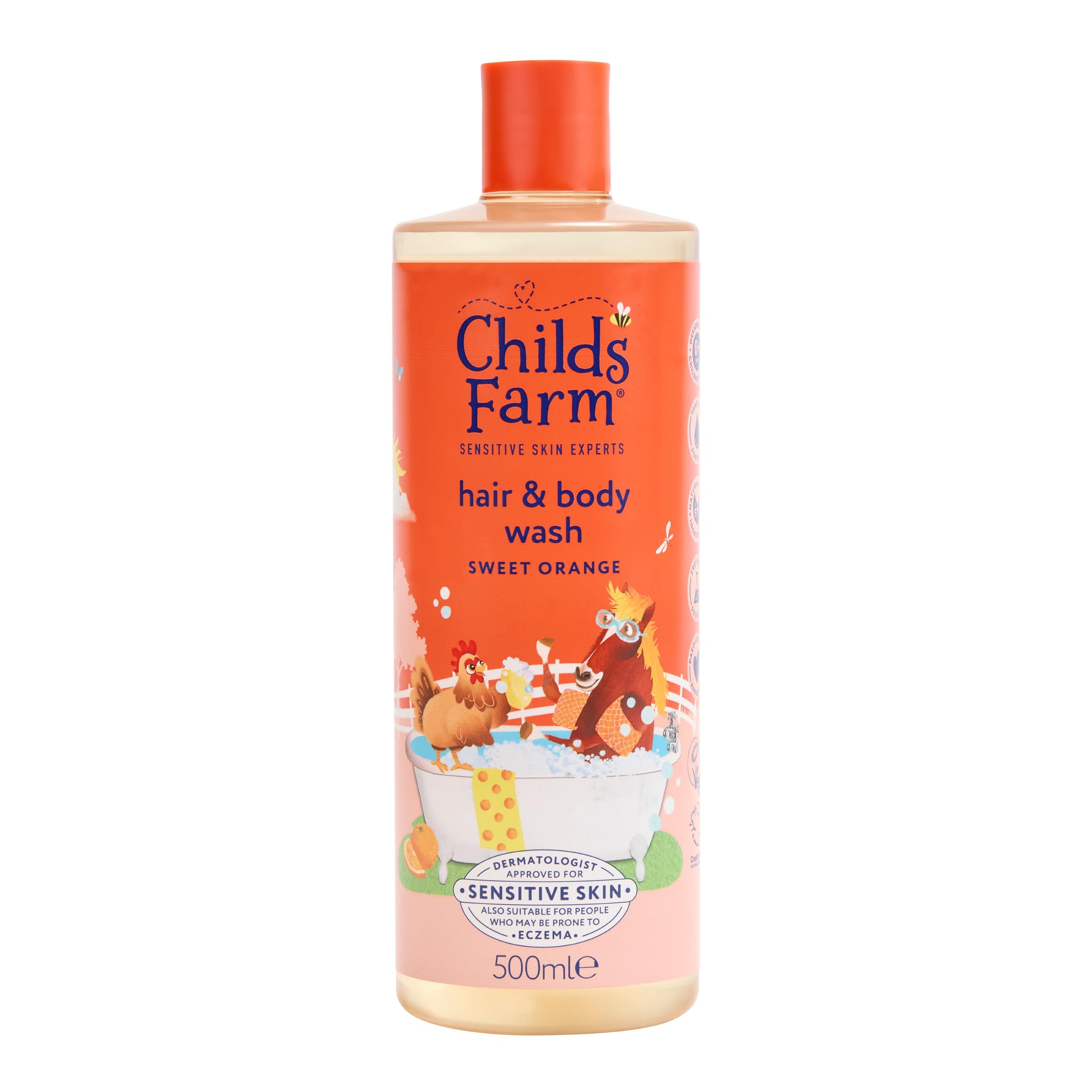 Childs Farm Kids Hair & Body Wash, Sweet Orange | Tear-free, Gently Cleanses | S