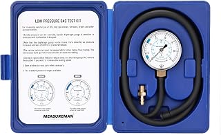 MEASUREMAN Natural Gas or LP Gas Manifold Pressure Test Kit, 0-35 "W.C., 1/4" NPT, 40" Length Hose