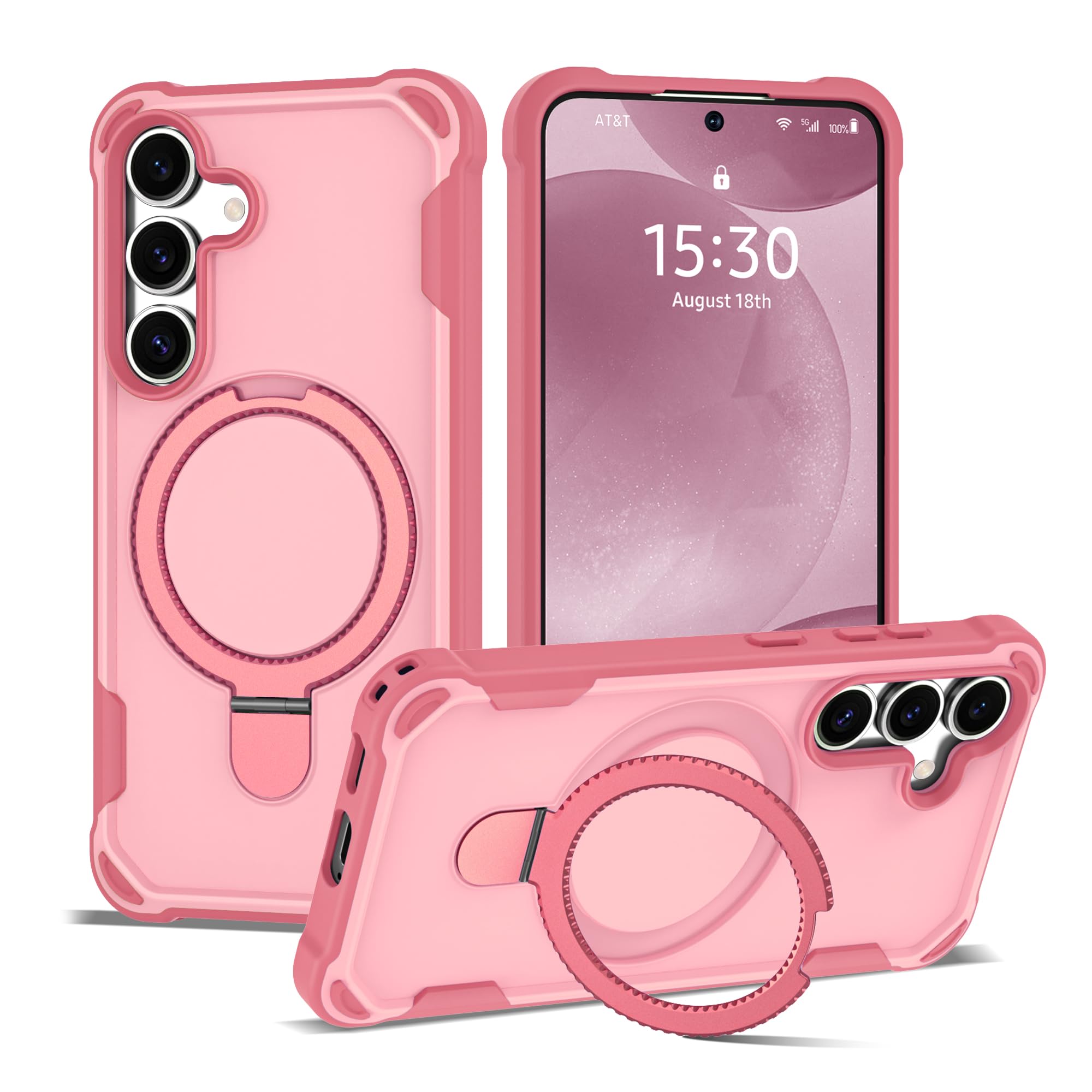 Designed for Samsung Galaxy S24 & S25 Case 6.2'' with Magnetic Ring Stand [Milit
