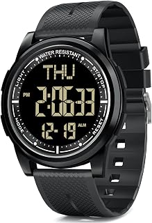 WIFORT Digital Watches Men Women 5 ATM Waterproof Watch with EL Backlight Dual Time Zone Stopwatch Countdown Alarm Clock Ultra Light and Wide Angle Display Digital Watch Unisex