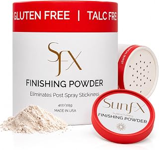 SunFX Setting Powder for Post Spray Tan Talc Free Vegan Tropical Burst 4 Oz | Silica and Gluten Free Finishing and Dusting Powder for Sunless Tanning Gives Translucent Shimmer Body Glow for Self Tanner