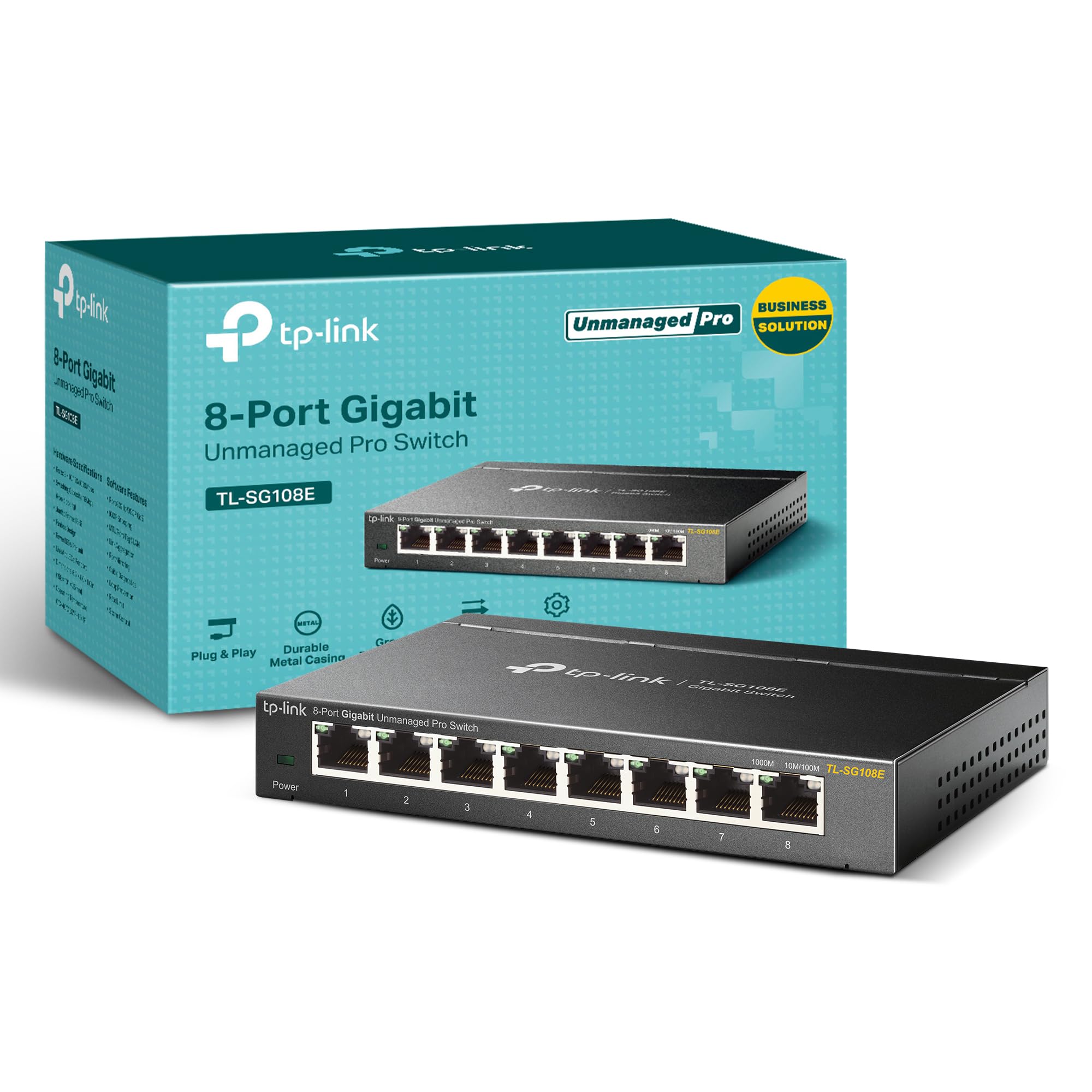 TP-Link 8 Port Gigabit Switch | Easy Smart Managed | Plug & Play | Desktop/Wall-