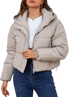 Yimoon Women's Short Puffer Jacket Hooded Winter Coat