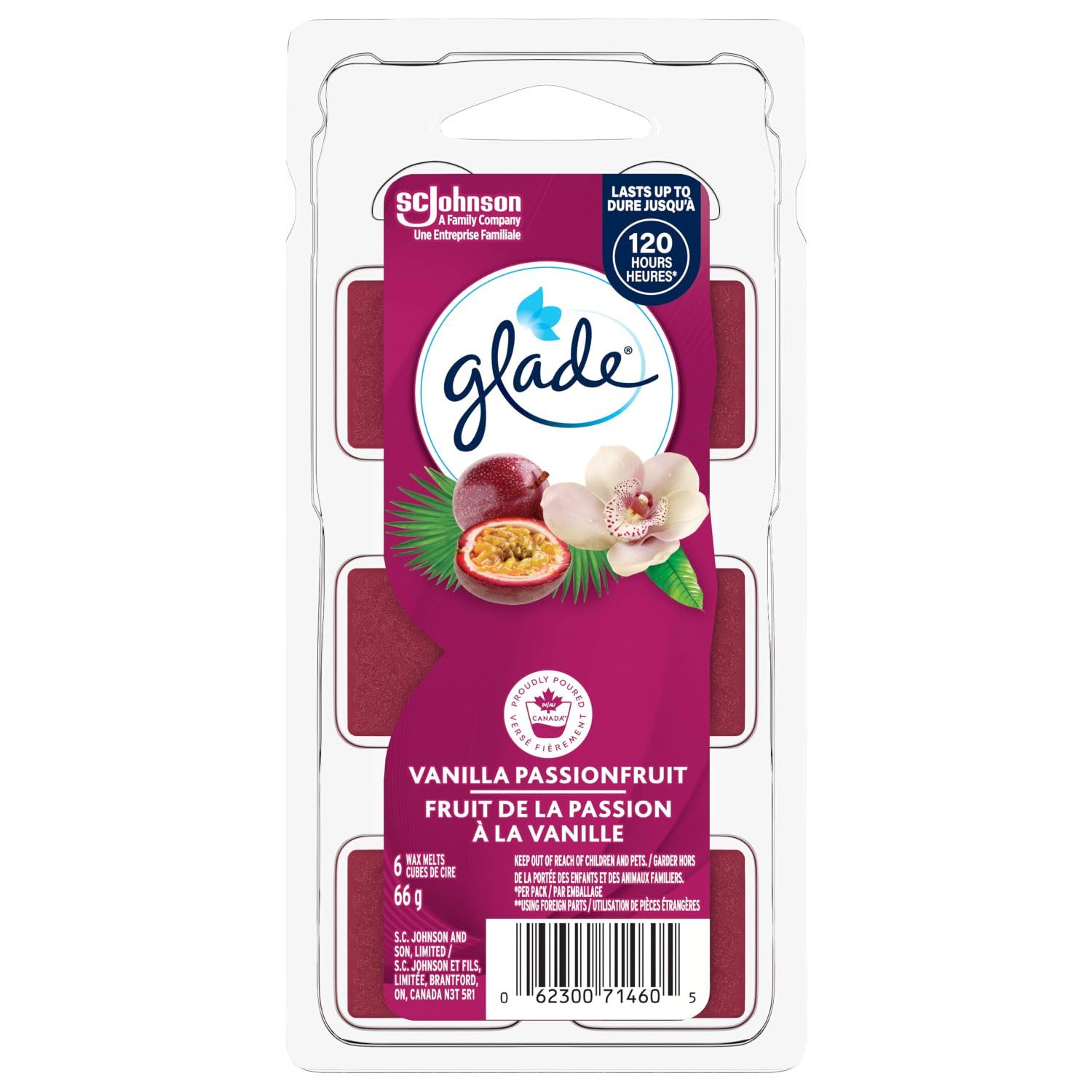Glade Wax Melts Air Freshener, Vanilla Passionfruit, 6 Count | Scented Wax Cubes