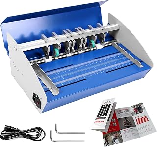 3-in-1 Electric Paper Creasing Machine, 460mm (18-Inch) Heavy Duty Metal Scorer Perforator with Scale Ruler, 110V Auto Folding Machine for Menus, Cards, Invitations and Documents