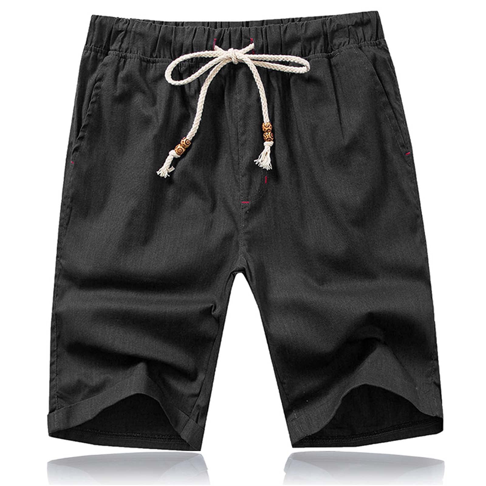 JustSun Mens Summer Shorts with Pockets Casual Elasticated Waist