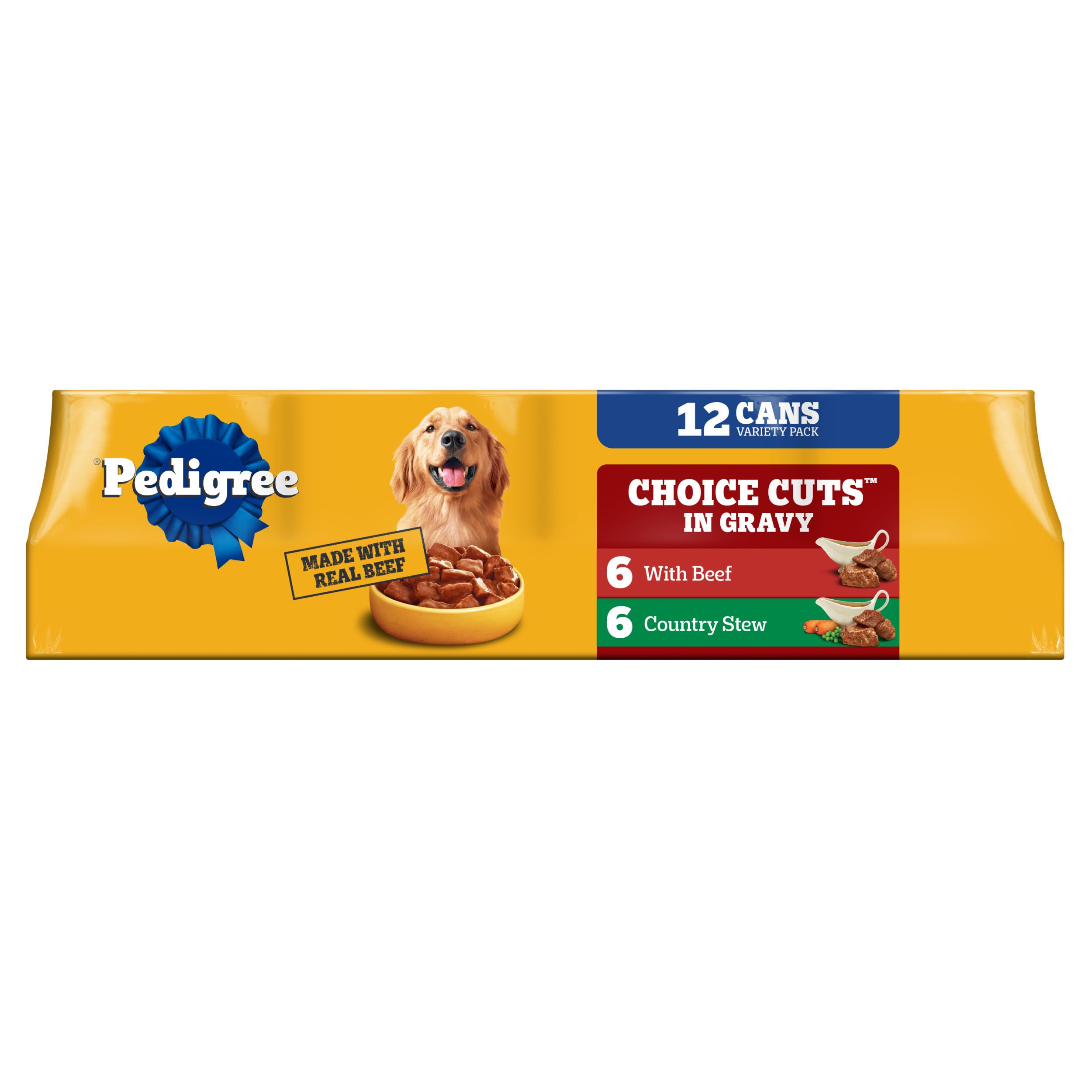 Pedigree Choice Cuts Wet Dog Food, Beef & Country Stew, 13.2 oz, 12 count | Beef