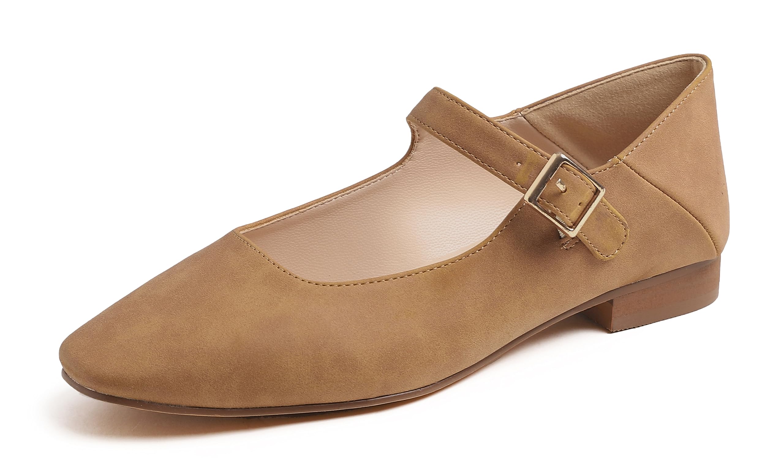 Feversole Women's Square Mary Jane Fashion,Elegant Ladies Casual Shoes Ballet Fl