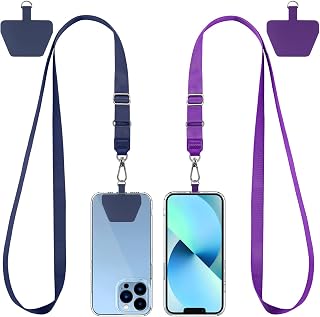 CACOE Phone Lanyard, Blue+Purple, Lengthened 2 Pcs