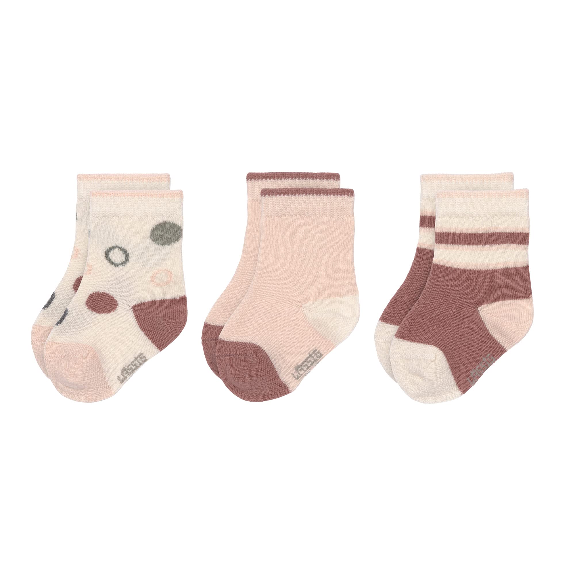 Lässig Unisex Baby & Toddler Socks Pack of 3/ Off White/Blush Pink Size 15-18
