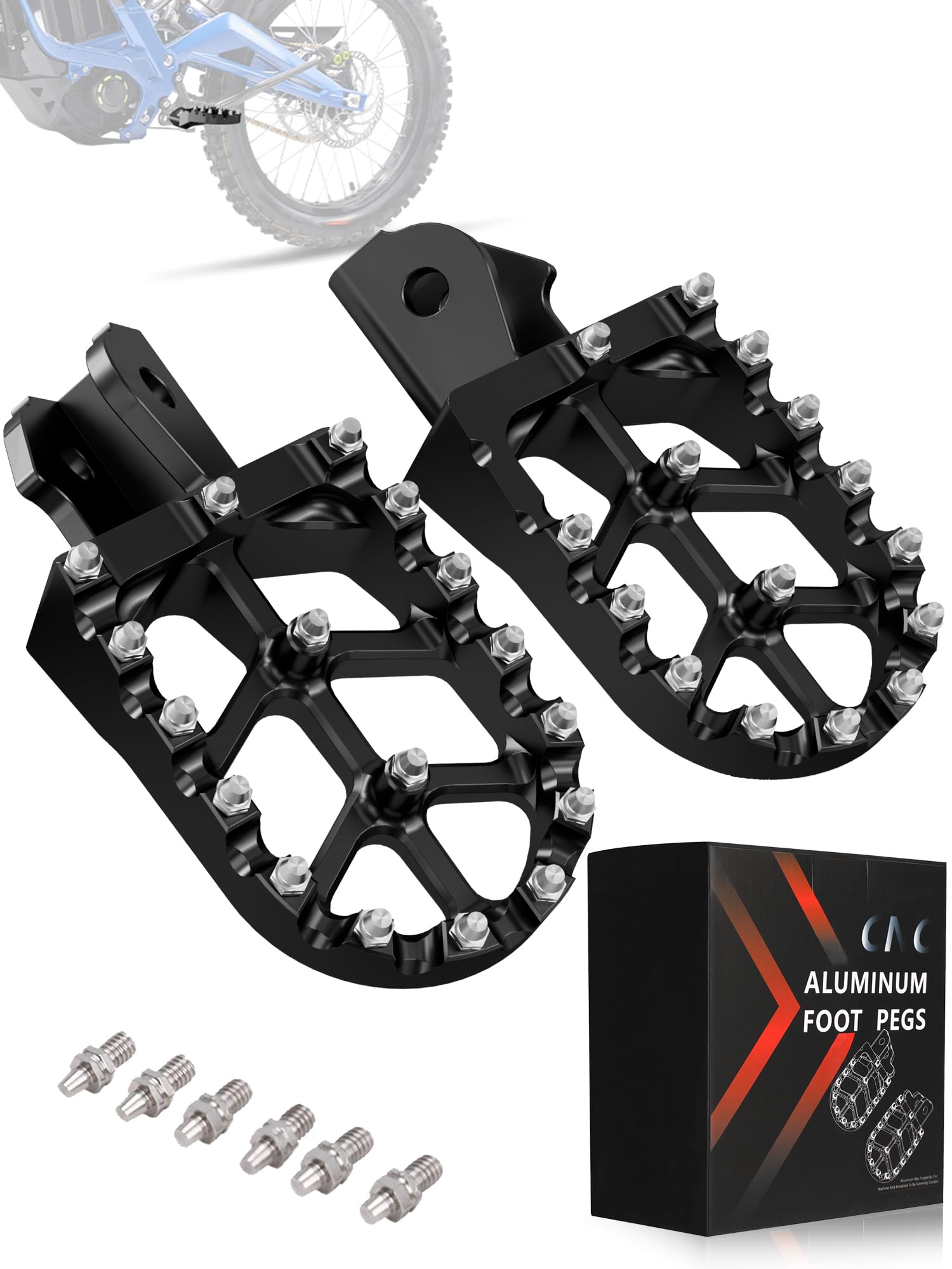 JFG RACING Dirt Bike Pegs,Motorcycle Dirt Bike Foot Pegs MX Foot Pedals Rests CN