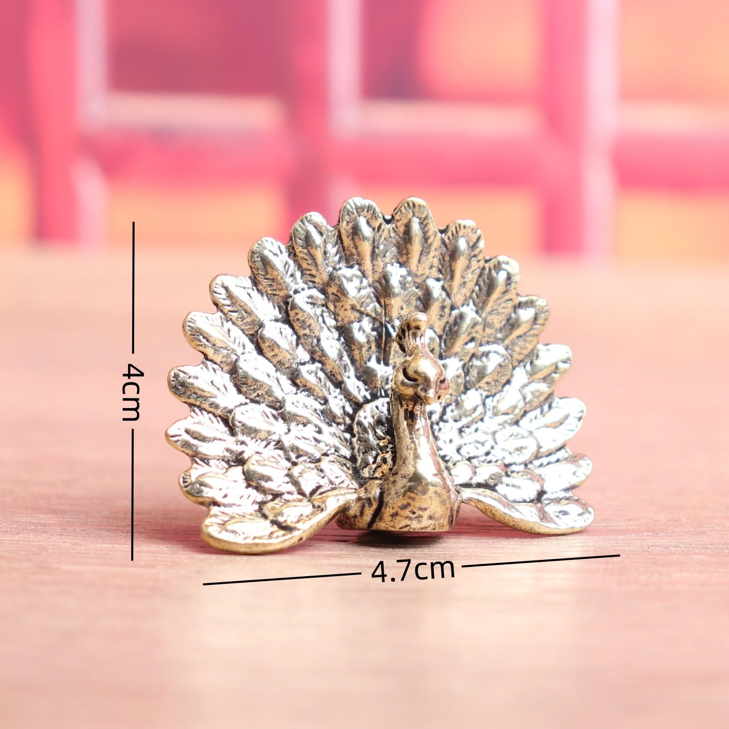 Vintage Brass Peacock Mini Figurine Ornament Home Office Table Tea Pets Women Me