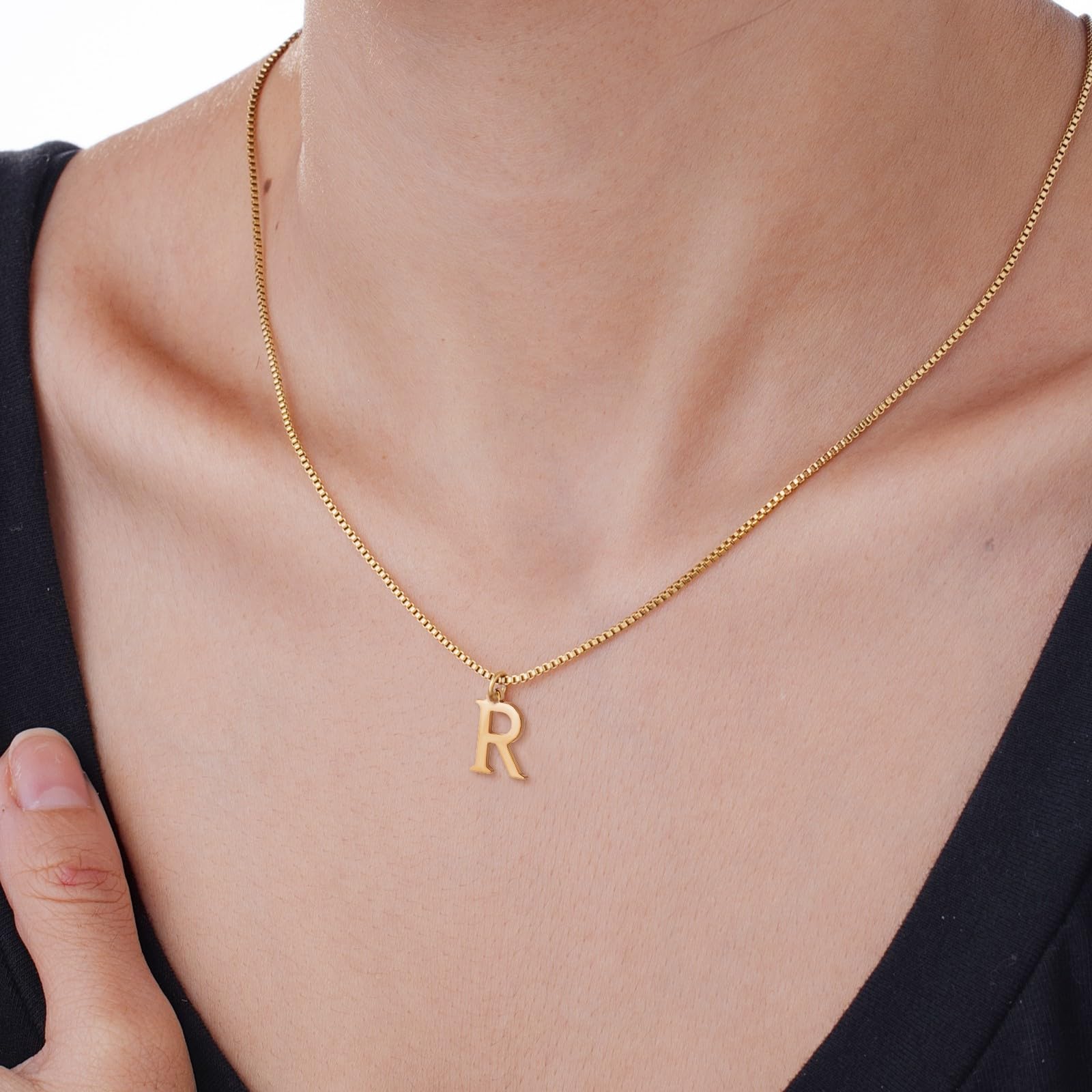 A sterling silver initial pendant necklace, elegant personalized crystal necklac