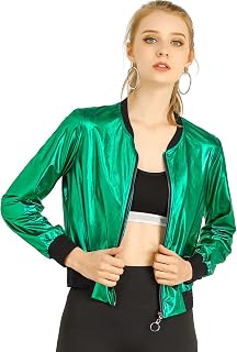 Allegra K Women's Lightweight Floral St. Day Jacket with Patrick Zip
