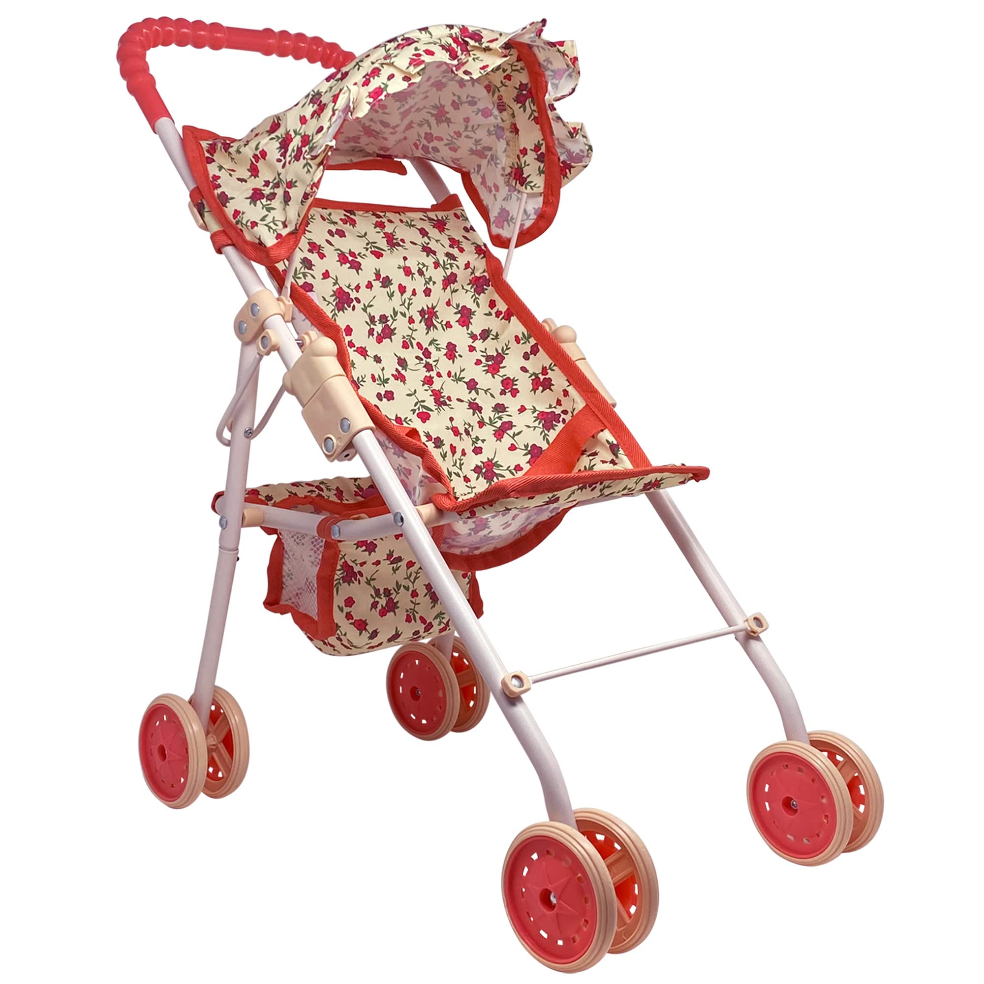 My First Baby Doll Stroller for Kids Ages 3+ | Toy Stroller with Bottom Storage 