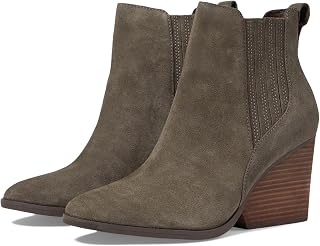 TOMS Noa Women's Casual Round Toe High Heel Chelsea Booties 3" and Above Brown