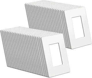 [50 Pack] BESTTEN USWP4 Matte White Series 1-Gang Screwless Wall Plate, Decorative Faceplate Cover, Decorator Outlet Cover, 11.91cm x 7.39cm, for Light Switch, Dimmer, USB, GFCI, Receptacle