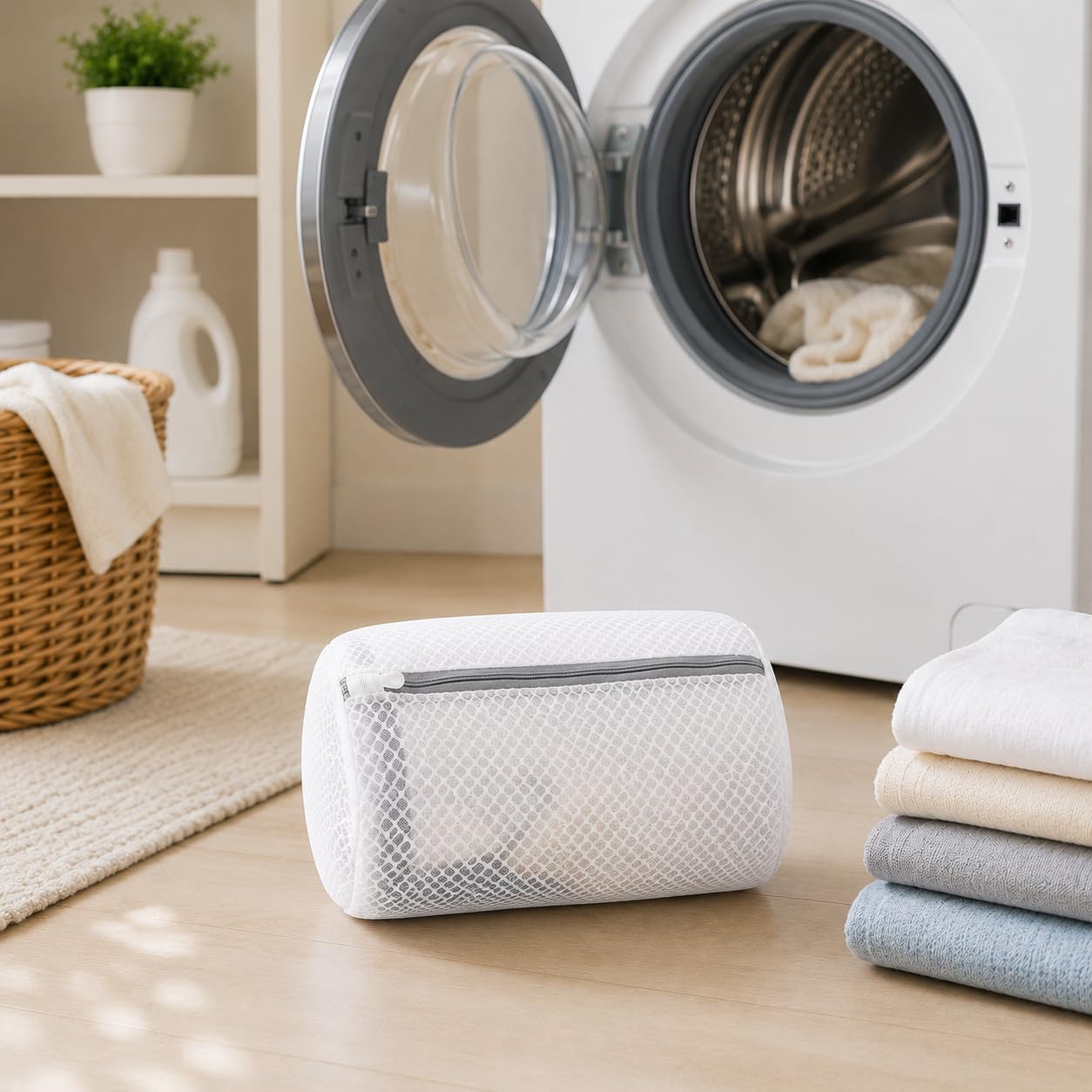Mesh Laundry Bags Zipper Wash Bag Clothes Organizer Portable Travel Bra Wash Bag