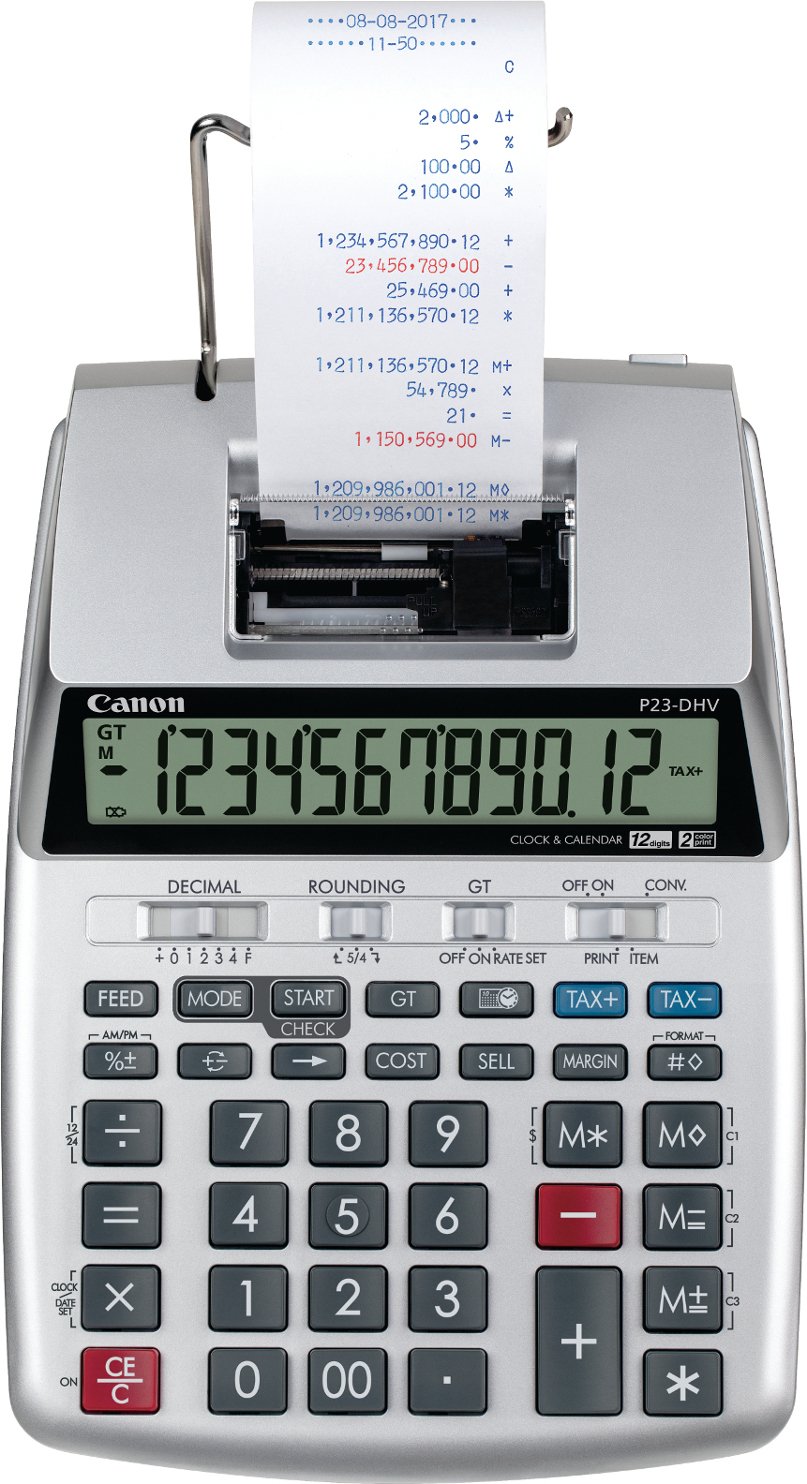 Canon P23-DHV-3 Printing Calculator with Double Check Function, Tax Calculation,