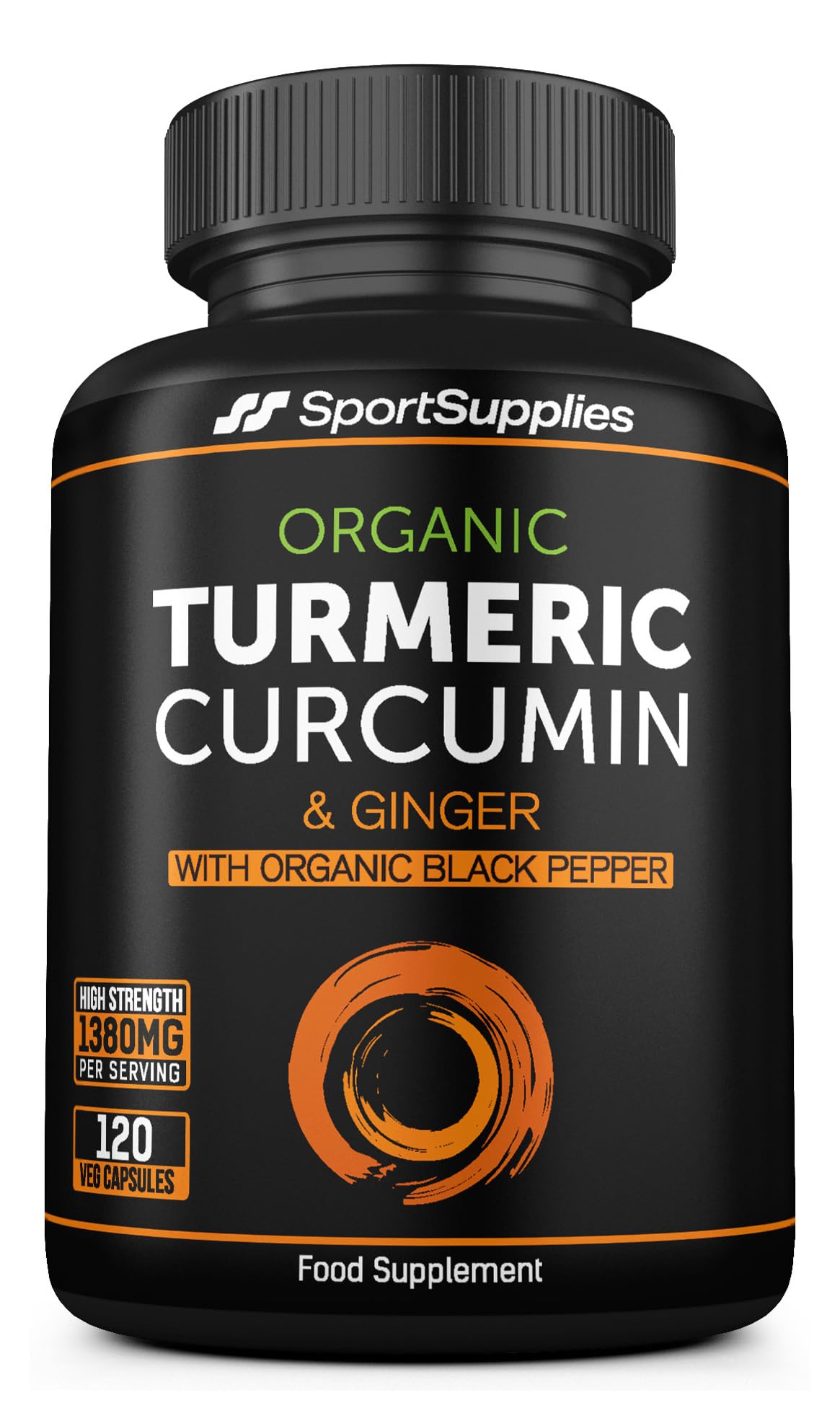 Organic Turmeric Capsules High Strength and Black Pepper with Active Curcumin wi